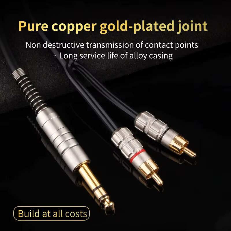 Yytcg Adapterkabel 3,5mm Klinke auf 2 RCA Stereo Stecker in Schwarz - Bild 3