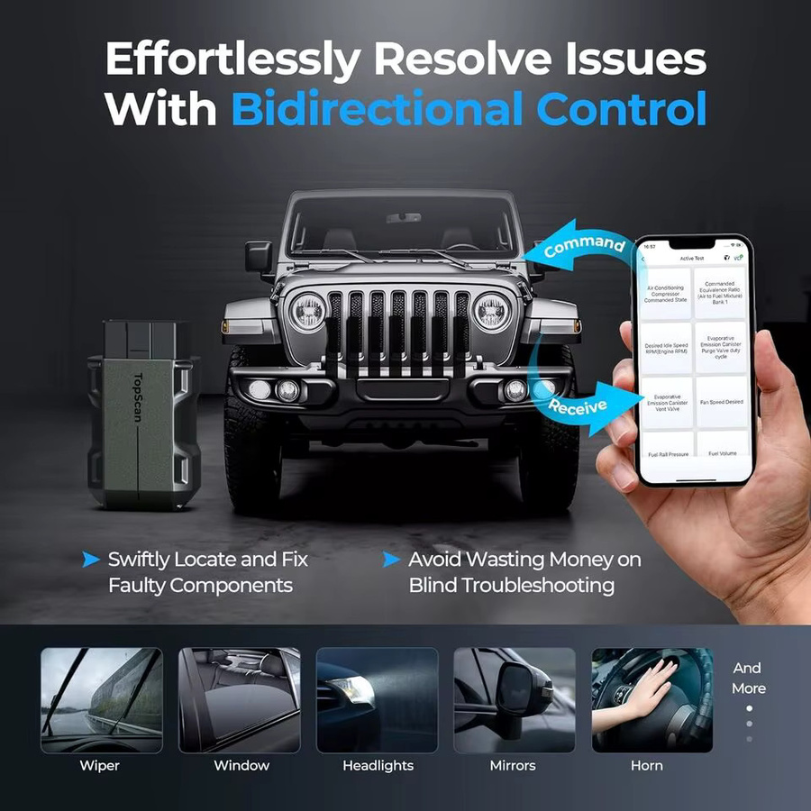 TOPDON TopScan Lite OBD2 Bluetooth Diagnosewerkzeug mit DTC-Reparaturguide und Vollsystem-Diagnose sowie aktiven Tests - Bild 4