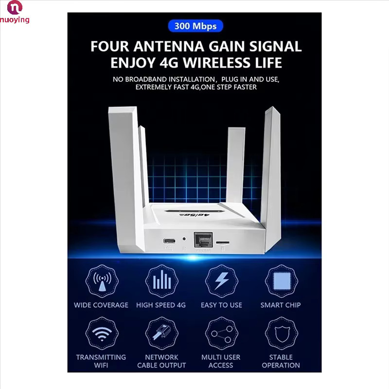 NUOYING WiFi 6 CPE Repeater 300Mbps kabelloser Signalverstärker für 4G und 5G LTE in Weiß mit EU-Stecker - Bild 4