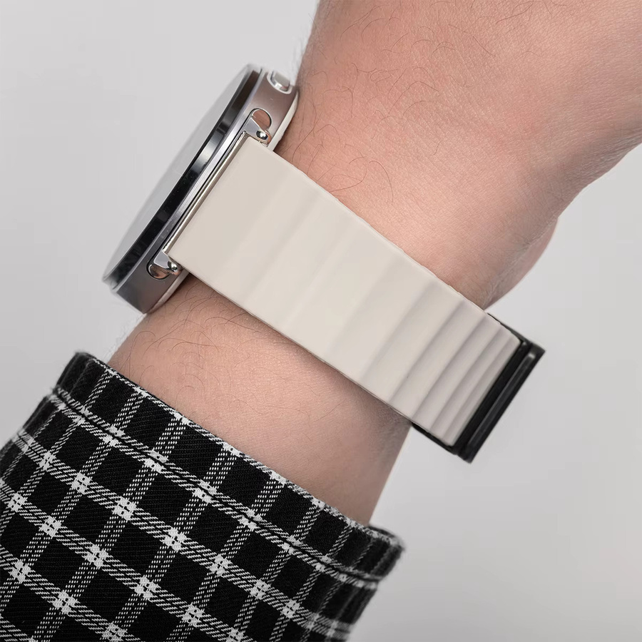 FancyWrist Uhrenarmband Silikon, Magnetische Schnallenschlaufe, Weiß, Unisex - Bild 2