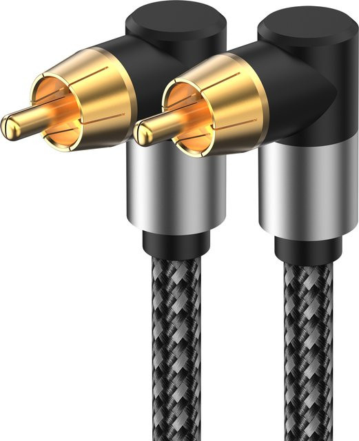 Jiansu High-End RCA zu RCA Koaxial-Audiokabel 90-Grad SPDIF Digitales Kabel in Silber und Grau - Bild 1
