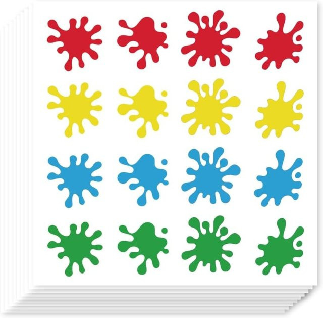 320 Stück selbstklebende bunte Splash-Tintentropfen-Etiketten in Aquarell-Optik, Aufkleber für Planer und Kalender, Durchmesser: 1,93 cm - Bild 1