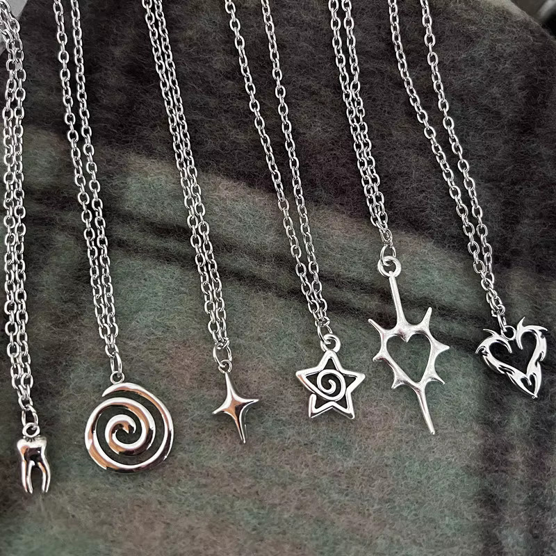 imixlot Halskette, Herz Zähne Anhänger, Silber, Unisex - Bild 2