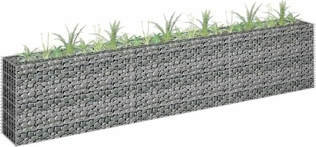 DELUKE Gabionen Hochbeet ROON aus verzinktem Stahl in Silber, B/T/H: 270 x 30 x 60 cm - Bild 1