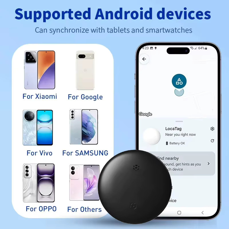Peocke Android Smart Tag GPS-Ortungsgerät in Schwarz, Kompatibel mit Google Find My Device zur Anti-Verlust-Verfolgung für Fahrrad und Schlüssel - Bild 2