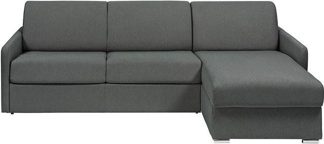 Vente-unique Schlafsofa Calife in Grau, modernes L-Shape Sofa mit Stoffbezug und Wendefunktion, Breite: 241 cm - Bild 1