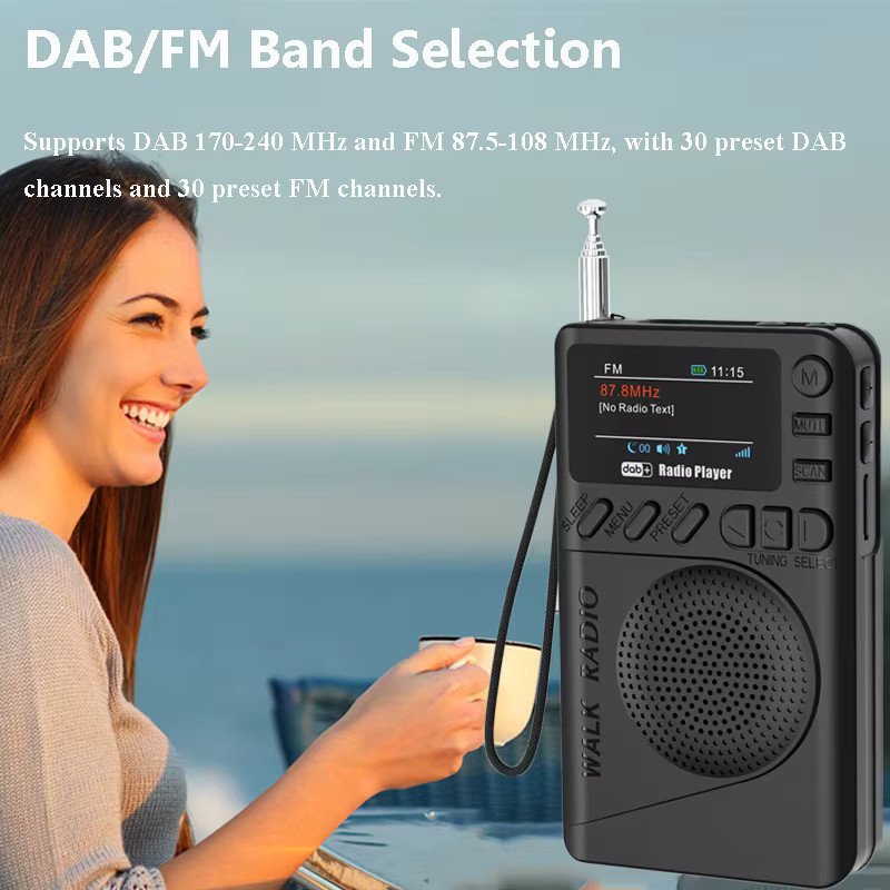 luxuglow Mini-Taschenradio mit DAB+/FM, Bluetooth-Lautsprecher und LCD-Display in Schwarz, MP3-Player mit TF-Karten-Unterstützung und Schlaf-Timer - Bild 3
