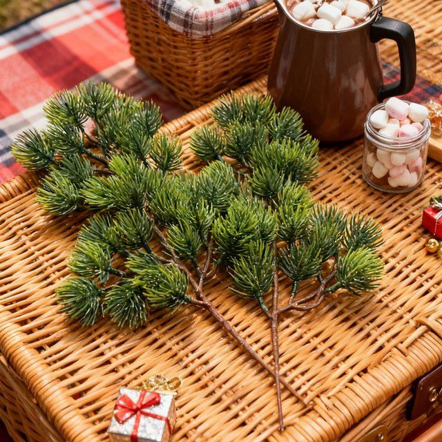 Künstlicher Kiefernkranz in Grün für Weihnachtsdekoration und Tischdekoration von smr - Bild 1