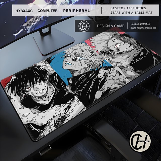 Jujutsu Kaisen Satoru Gojo Mauspad XXL, rutschfeste Schreibtischunterlage für Gamer und Büro, weiß/mehrfarbig - Bild 1