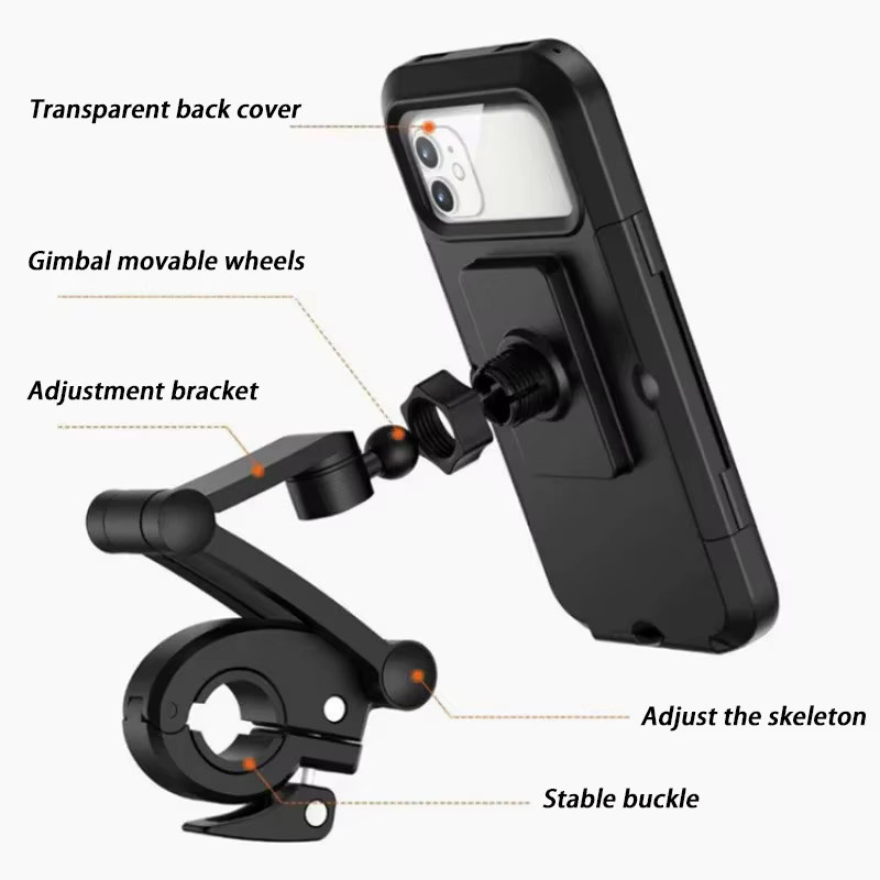 Wasserdichte Handyhalterung für Motorrad und Fahrrad in Schwarz mit 360 Grad Drehung und GPS-Funktion - Bild 4