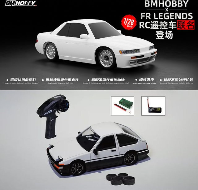 BMHOBBY BMRX-FLD S13 AE86, RC Ferngesteuertes Modellauto, 1:28, RWD Drift-Rennwagen - Bild 1