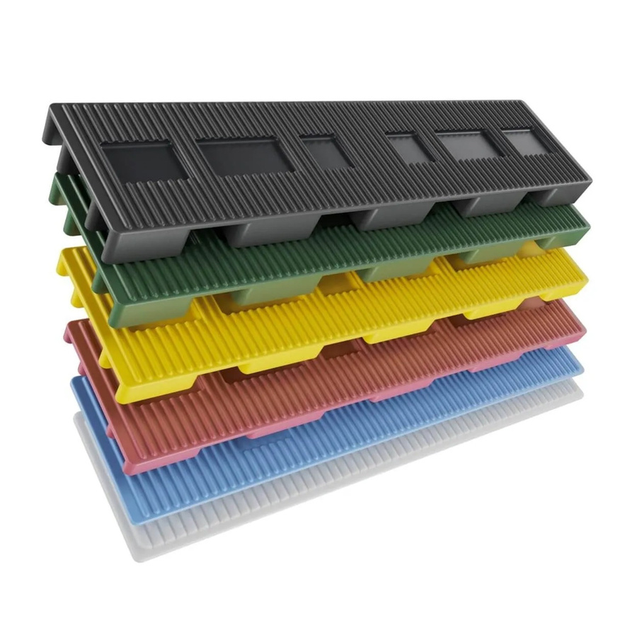 Bauheld Abstandshalter Unterlegplatten aus Kunststoff, Set 50 Stück, Multicolor, B: 100 mm, Stärke: 1-6 mm - Bild 2