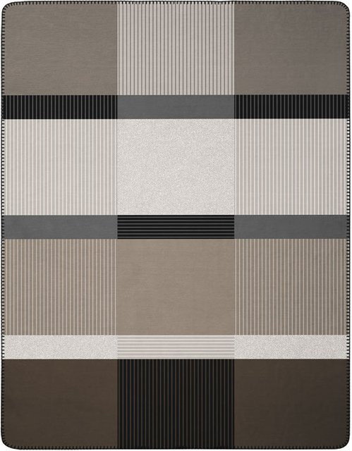 Biederlack Wohndecke Origin Check in Braun Beige Schwarz B/B/H: 150 x 200 cm - Bild 1