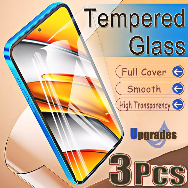 3er-Pack gehärtetes Glas Displayschutzfolie für Xiaomi Poco F3, transparent, 9H Fingerabdruck-Entsperrung und Anti-Explosion-Schutz - Bild 1