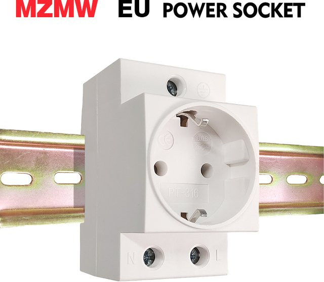 MZMW modularer DIN-Schienen-Steckdosenstecker in Weiß, 10 A 16 A 250 V AC Industrie-Adapterstecker - Bild 1
