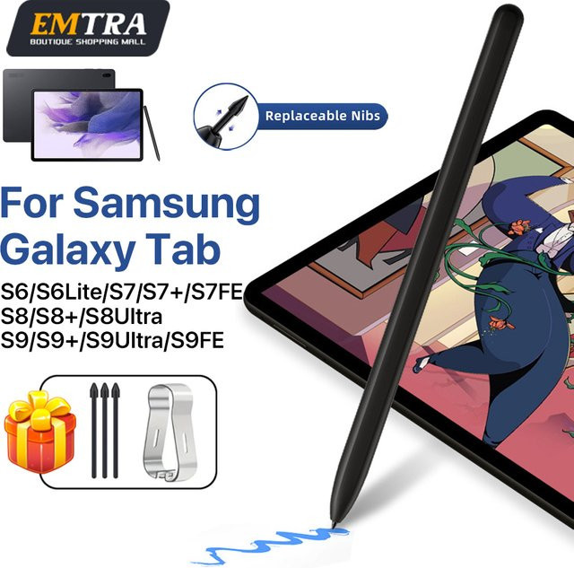 Samsung S Pen mit Palm Rejection für Galaxy Tab S6, S6 Lite, S7, S7+, S8, S8+, S9, S9+, S9 Ultra, S9 FE in Schwarz ohne Bluetooth - Bild 1