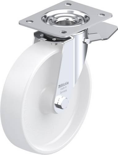 Blickle Lenkrolle LE-PPN 200R-ST mit Feststeller, Rad-Durchmesser: 20 cm, Tragfähigkeit: 300 kg, Farbe: Weiß - Bild 1