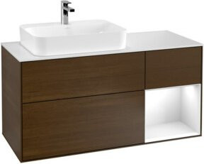 V&B Waschtischunterschrank Finion mit Wandbeleuchtung, Farbe: Weiß, Breite: 120 cm, Tiefe: 50,1 cm, Höhe: 50,1 cm - Bild 1