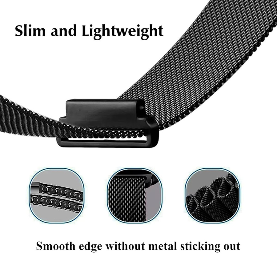 SARENGAWA Uhrenarmband Milanaise, Edelstahl, Unisex, 22mm 20mm - Bild 3