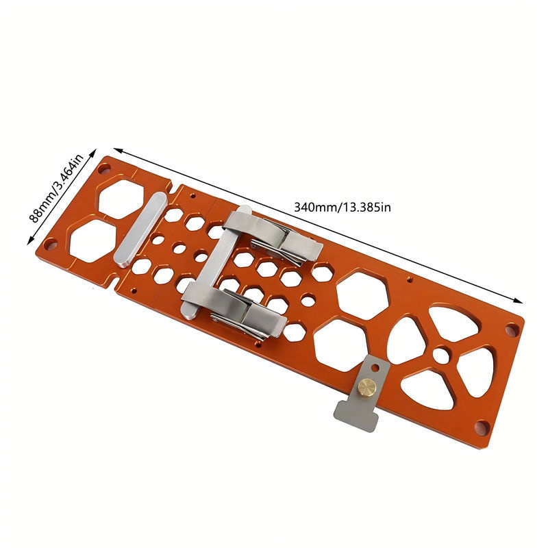 Quadratische Schienensäge aus Aluminiumlegierung mit Winkelanschlag und 90-Grad-Führungsplatte in Orange - Bild 4