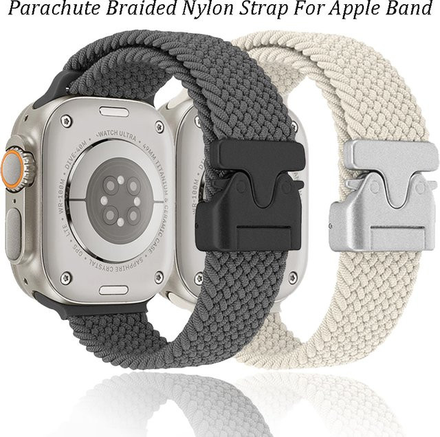Uhrenarmband Nylon, geflochten, Silber, Unisex - Bild 1
