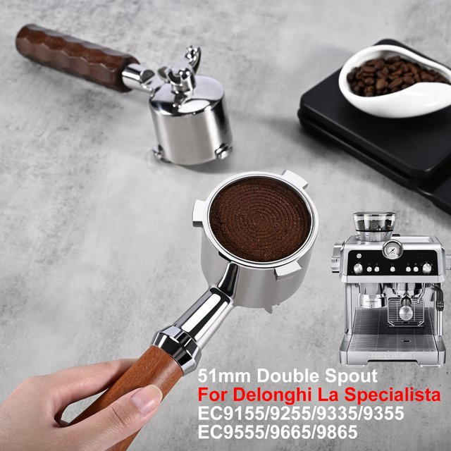 Delonghi Doppelauslauf-Kaffee-Siebträger aus Edelstahl mit 51 mm Durchmesser für La Specialista EC9155 EC9255 EC9335 EC9355 EC9665 EC9865 - Bild 1