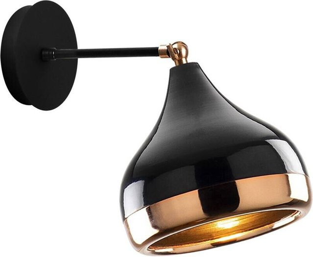 Opviq Wandleuchte Yildo aus Eisen in Schwarz und Kupfer mit E27 Fassung, B/H/T: 28 x 28 x 28 cm - Bild 1