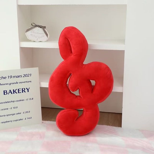 Yiran Health & Beauty Musiknoten-Kissen als Plüschtier in Rot, Breite: 50 cm - Bild 1