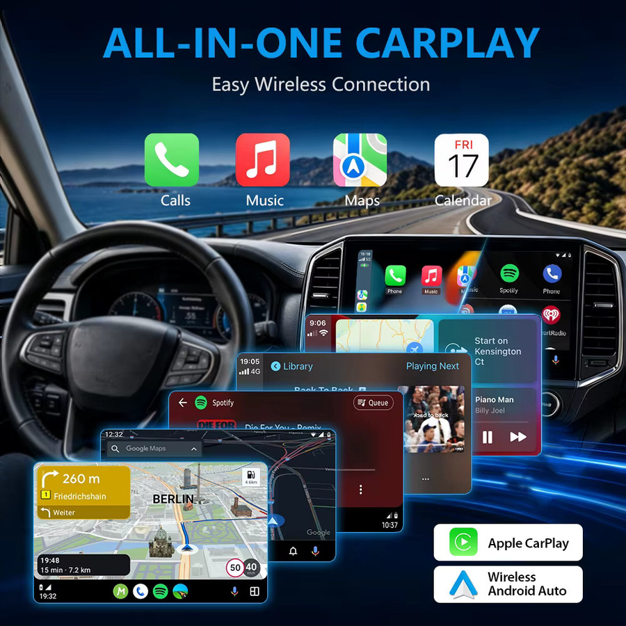 XUDA Wireless CarPlay und Android Auto Upgrade Modul mit 2 USB-C Anschlüssen für Ford und Lincoln Modelle in Schwarz - Bild 2
