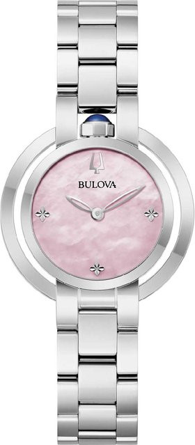 Bulova Damenuhr Rubaiyat, Quarz, Edelstahl, Pink, 30,5 mm, 3 ATM - Bild 1