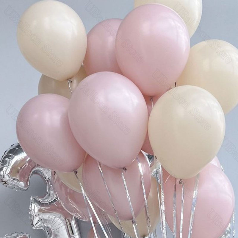 MicroPlush Boho Latexballons in Rosa und Weiß mit Sand-Effekt, Durchmesser: 25,4 cm, ideal für Geburtstag, Hochzeit oder Babyparty - Bild 1