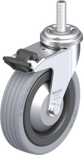 Blickle Lenkrolle LRA-VPA 100K-FI-FA-GS10 mit Feststeller in Schwarz-Grau, Rad-Durchmesser: 100 mm, Tragfähigkeit: 70 kg - Bild 1
