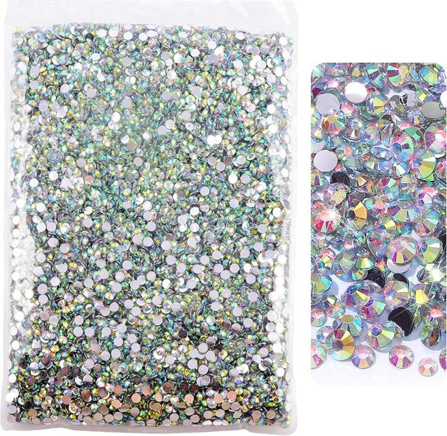 Ywbeads Strass-Steine Kristall AB Harz Rund Flach, Glänzend - Bild 1