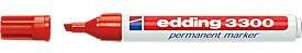 Edding Permanent Marker 3300 mit Keilspitze, 10 Stück, Rot - Bild 1