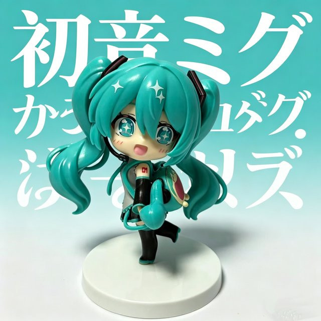 Bandai Hatsune Miku Anime Figur Q-Version Kawaii Rucksack PVC Modell Multicolor, Höhe: 10 cm - Bild 1