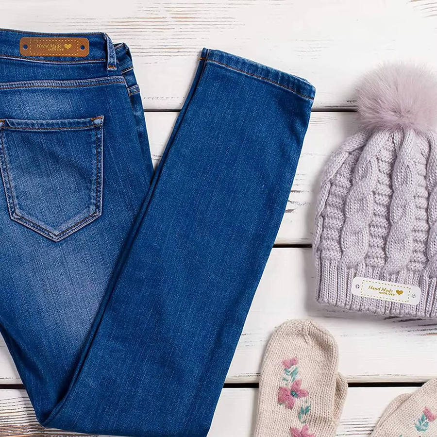 30 Stück JAY HOME Handgefertigte PU-Lederanhänger mit Liebesherz als Nähetiketten und DIY-Verzierung für Strickzubehör - Bild 4