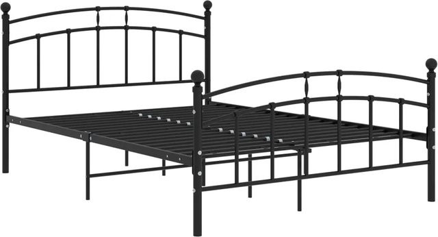 vidaXL Bettgestell aus Metall in Schwarz B/T/H: 200 x 200 x 206 cm - Bild 1