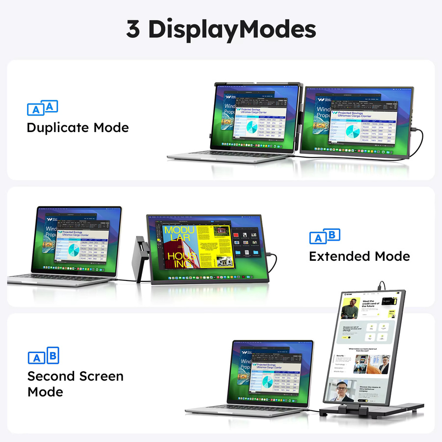 Dopesplay Tragbarer Monitor 15,6 Zoll Full HD IPS Zweiter Bildschirm in Schwarz für PC und Laptop - Bild 5