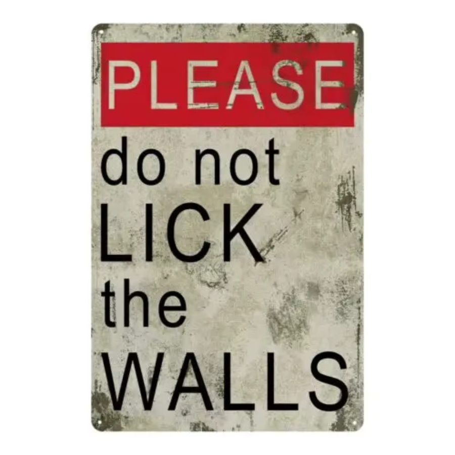 Lustiges Aluminium-Schild Potdemiel Don't Lick Walls zur Dekoration für Klassenzimmer oder Spielzimmer, B: 30,0 cm, H: 20,0 cm, T: 20,0 cm - Bild 2