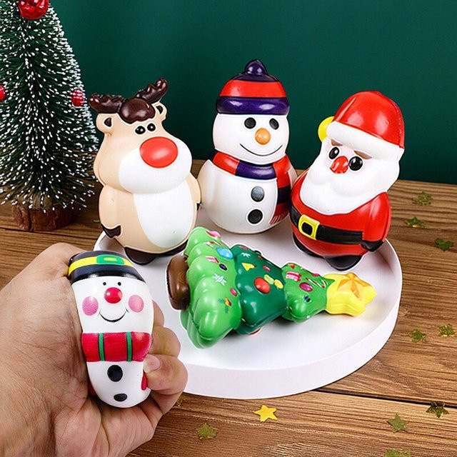 soulbao Weihnachts-PU-Squishy-Spielzeug, Weihnachtsmann, Rentier, 4-teiliges Set - Bild 1