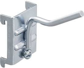 WFI Lochwandhaken schräg aus Stahl in Silber, 5 Stück, für Lochplatten mit 9 x 9 mm Lochgröße und 38 mm Lochabstand, Länge: 50 mm - Bild 1