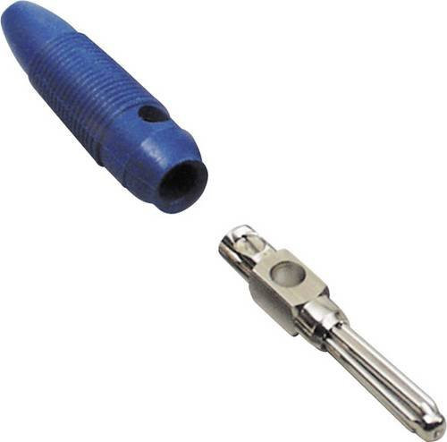 TRU COMPONENTS Büschelstecker gerade mit 4mm Stift Durchmesser in Blau, 100 Stück - Bild 1