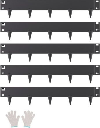 VEVOR Rasenkante 5er-Set aus rostbeständigem Metall in Schwarz, Beeteinfassung und Beetumrandung, B/H/D: 99 x 18,1 x 0,15 cm - Bild 1