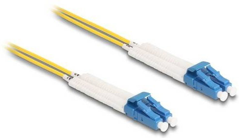 Delock 88068 Glasfaser LWL Anschlusskabel Singlemode OS2 Gelb, 1x LC auf 1x LC, Länge: 0,5 m - Bild 1