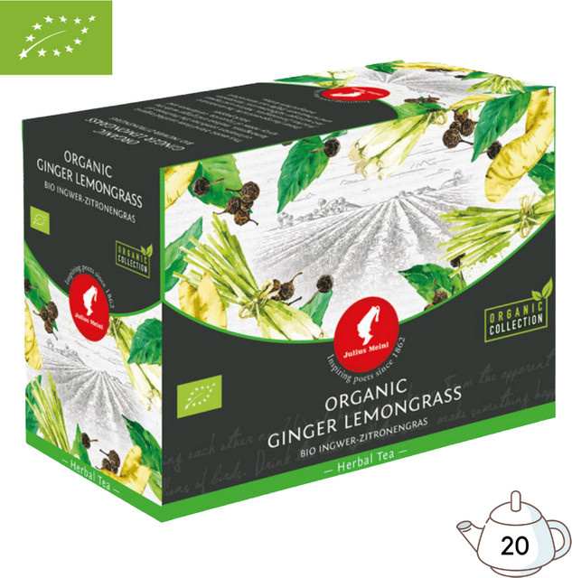Julius Meinl Tee Bio Ingwer-Zitronengras, Kräutertee, 20 Teebeutel, 60g - Bild 1