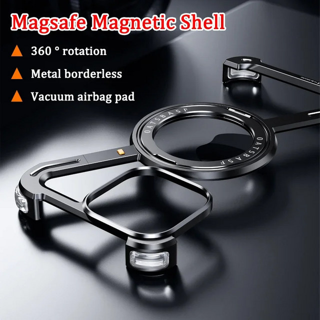 Magnetische Z Typ 360 Grad Handyhülle aus Titanlegierung für Apple iPhone 16 15 Pro Max Plus in Blau - Bild 1