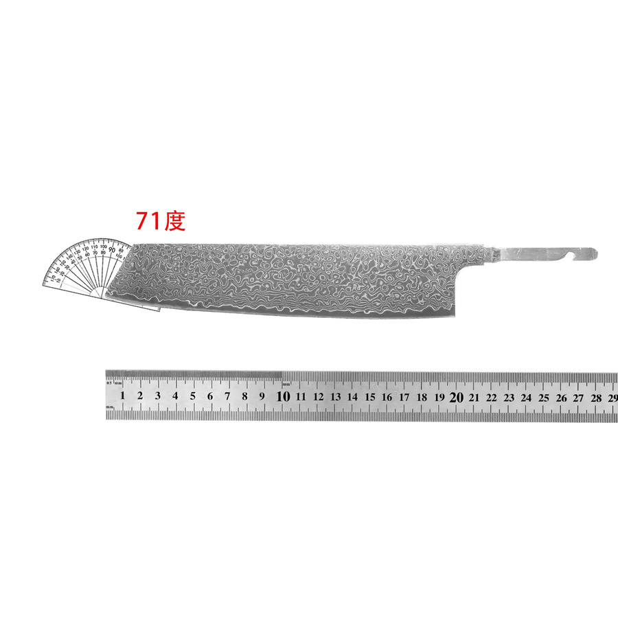 Baovim Kiritsuke-Messerklinge aus Damaststahl in Silber, DIY-Küchenmesser Rohling, Länge: 20,3 cm - Bild 2
