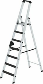 MUNK Günzburger Steigtechnik Aluminium Stehleiter Clip-Step R13 Silber mit 7 Stufen und einer maximalen Arbeitshöhe von 3,75 m - Bild 2