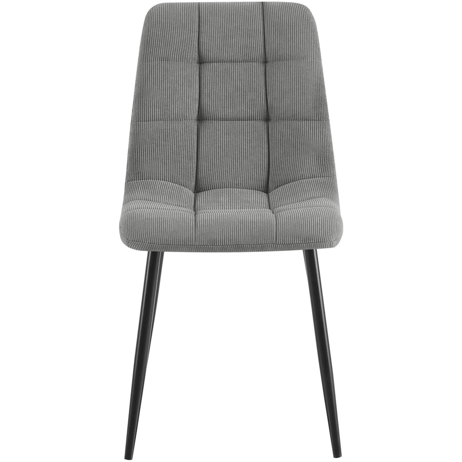 2er Set Esszimmerstühle DELUKE FANOR in Grau mit Cord-Bezug und modernem Steppmuster, B/T/H: 45 x 55 x 84 cm - Bild 2