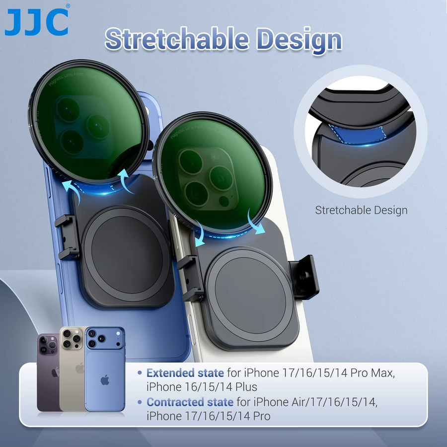 JJC Magnetischer Objektivfilter-Montageadapter 67 mm mit doppelseitigem MagSafe-Kaltschuh für iPhone 17 16 15 14 Pro Max Plus, Schwarz - Bild 3